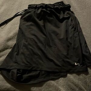 Plus size Nike gym shorts with lining and drawstring. Black, Size 3X.